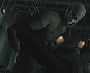 Gray Fox fighting Metal Gear REX in The Twin Snakes.