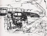 Liquid piloting Metal Gear Rex. Concept art by Yoji Shinkawa.