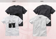 Boxhead suits UNIQLO T-shirts (white and dark gray front and back).