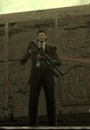 Snake holding a fully customized M4.