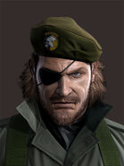 Big Boss con la boina de soldados sin fronteras