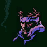 Solid Snake smoking a cigarette.