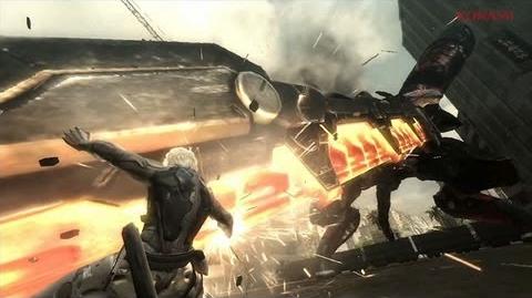 Metal Gear Rising Revengeance release advertisement on the Rising website.