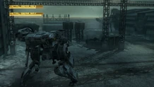 The player controls Metal Gear REX in the fight against Liquid's RAY.