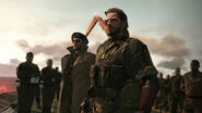 Miller, Venom Snake and Diamond Dogs on the second Mother Base.