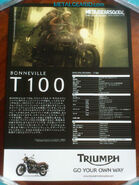 Specs poster for the T100 Triumph Bonneville for Metal Gear Solid 4: Guns of the Patriots.