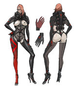 Final full body Mistral concept art (sans Gekko arms).