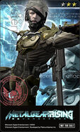 Rare Raiden (Commando armor) card from Metal Gear Solid: Social Ops.