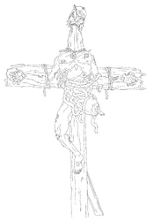 Alternative version of Ishnifus crucified, at the end of Doomstar Requiem, by David C. Smith.