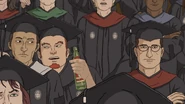 Graduating high school or college (most likely high school)