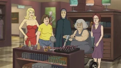 Dethmoms.png (2.09 MB) Serveta and the rest of Dethklok's moms, shopping together in the Dethmas episode.