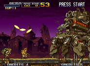 Metal Slug 2/X, Mission 3: Walks on-screen after a short time on the boss.