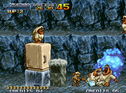 Fighting sasquatchs in a frozen cave