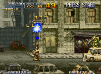 Accessed after destroying the Girida-Os. Shoot at the street sign. Left & Right: Point Item Center: Food