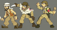 Desert Rebel infantry along with an Arabian soldier in Metal Slug 3D