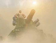 A Girida-O commandeered by Allen O'Neil in Metal Slug 3D.