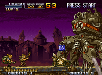 Rumi: Walks from the left side HMG, Laser Gun, Bomb Crate, or Gas Can