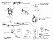 Concept arts for the Flying Parasite and the Chinese Soldier.