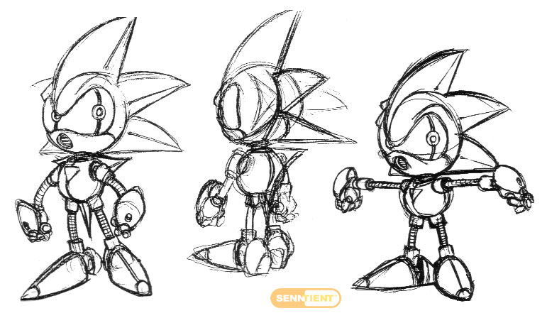 Image of mecha sonic mk1