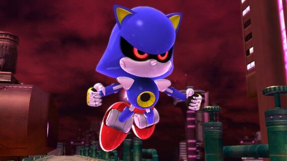 Fusion of metal sonic and reala in battle pose