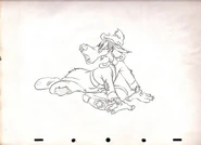 Original animation drawing. From the "Have I been blown to--" scene.