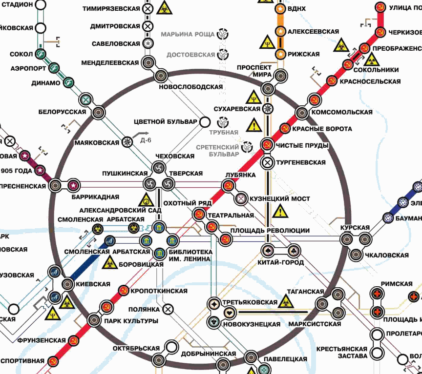 Карта станций метро 2033