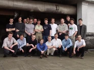 Prokhorov, standing third from top left, with the S.T.A.L.K.E.R.: Oblivion Lost team in June of 2002.