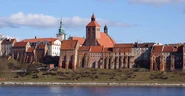 Grudziądz granaries on the banks of the river