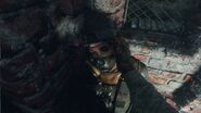 Artyom comforting Anna after she fell into the bunker.