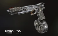 The Stallion with a high capacity magazine, a full-auto barrel assembly and a heavy grip
