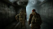 Khan and Miller running in Metro: Last Light.