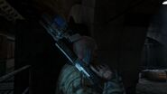 Man holding Saiga-12 with Medved attached in Metro 2033 Redux.