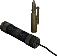 An unused grenade model with Artyom's lighter in the background.