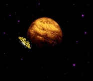 Samus aproximándose a Zebes en Super Metroid.