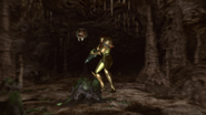 Samus and the baby Metroid, as seen in Metroid: Other M