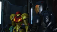 Samus with Adam.