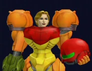 Samus Unmasked in Super Smash Bros. Melee.
