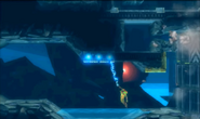 Metroid Samus Returns Samus grapples away from Diggernaut
