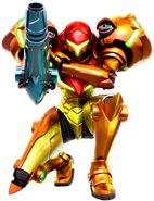 Samus in her Varia Suit in Samus Returns.