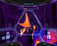 A Plated Parasite contained from the Biohazard Containment viewed with the Thermal Visor.