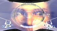 X-Ray Visor in the Metroid Prime Demo. Samus's face can be visible if a Charge Beam is fired at close quarters.