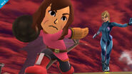 Miiverse post of a Mii Fighter with Zero Suit Samus