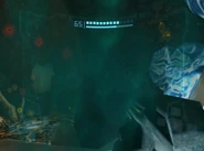 Similar to Parasite swarms, a defeated Lumigek may leave behind its body fluid on Samus's visor temporarily.