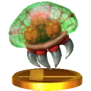 Trofeo de un metroide en Super Smash Bros. para Nintendo 3DS.