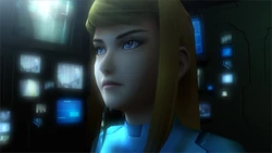 Самус в Нулевом Костюме в Эмиссаре Подпространства.