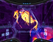 The deceased Queen's thermal imaging, seen with the Thermal Visor (via hacking).