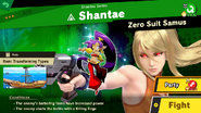 A Puppet Fighter Zero Suit Samus about to be fought in her Orange Ending Outfit.