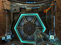 A Blue Door in Metroid Prime.