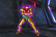 The Gravity Feature from Metroid: Other M. Note the purple glow and pink highlights on the chestplate.[1]