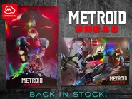 Image announcing the Metroid Dread Holographic Poster Set would be restocked on My Nintendo.[25]